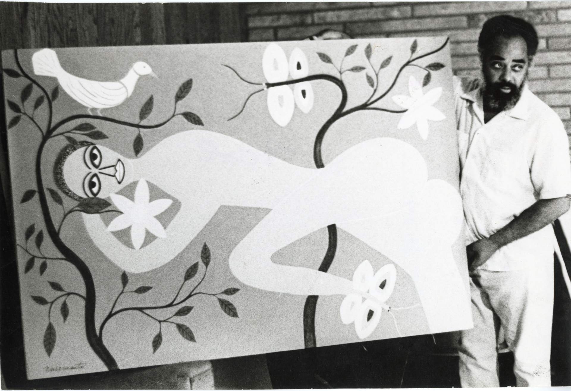 Undated Photo of Nascimento and one of his paintings